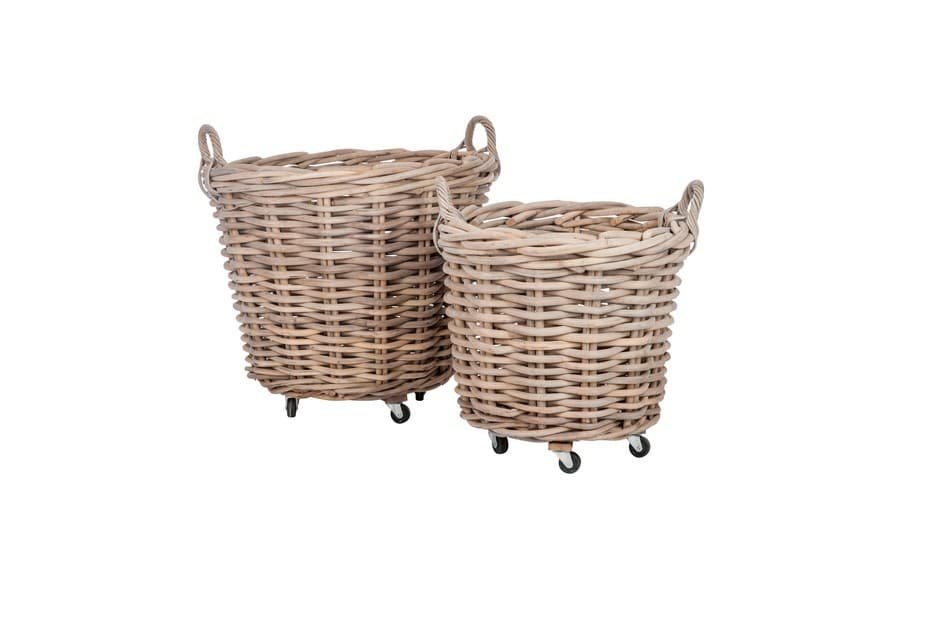 Deux paniers à linge naturel rotin décoration intérieur Panier à linge - Panier de rangement - Jardinière plantes - Rotin tressé