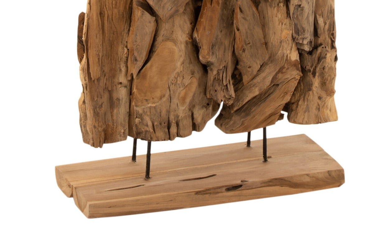 Paravent abstrait H190cm, Teck Naturel socle Paravent décoratif racine Teck - Cloison amovible - Décoration d'intérieur - Ornement en teck massif - Brise vue