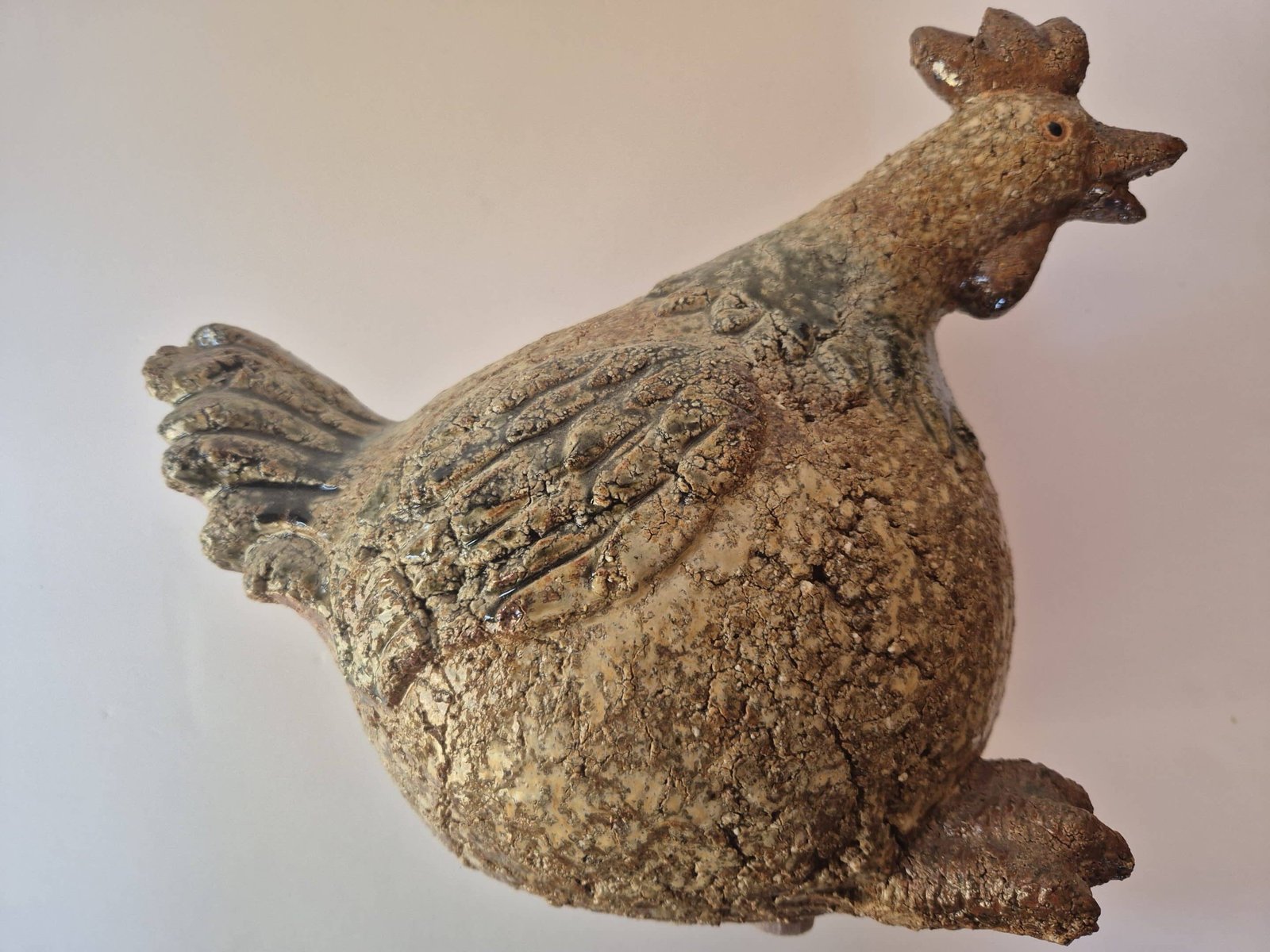 Sculpture raku Poule couleurs déco Terre Poule décorative - Objet décoratif raku - décoration d'intérieur - Déco animale - Cadeau déco