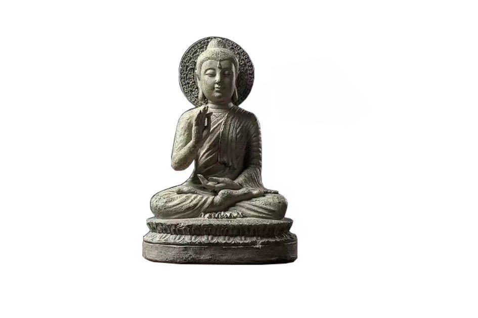 Statue Bouddha soleil assis Statuette Bouddha - Figurine méditation - Déco d'intérieur harmonieuse - Déco zen - Cadeau paix - Intérieur feng shui