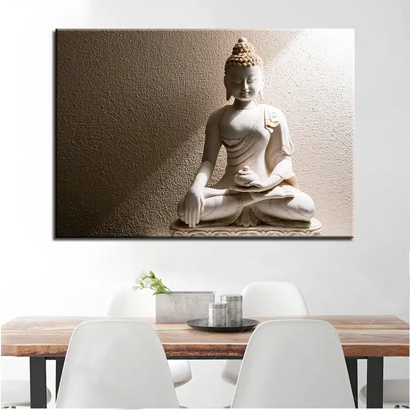 Affiche murale de Bouddha bol méditation sérénité Tableau Bouddha - Affiche méditative - Déco murale relaxante - Déco d'intérieur feng shui - Déco zen - Cadeau paix