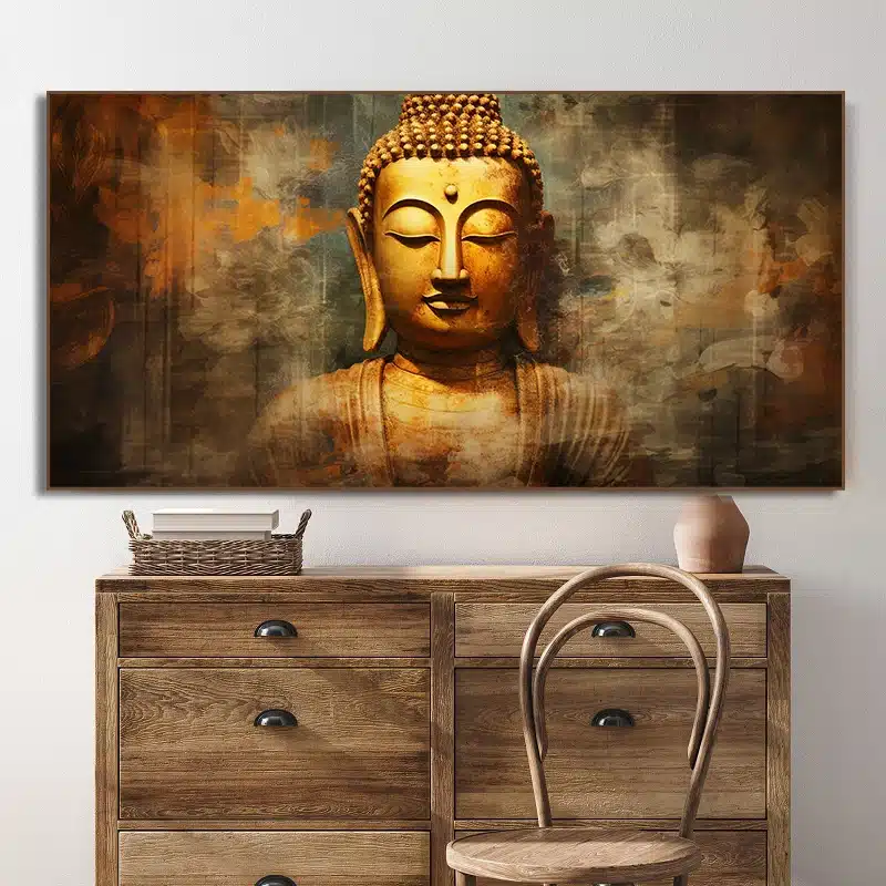 Affiche murale de Bouddha méditation sereine Tableau Bouddha - Affiche méditative - Déco murale relaxante - Déco d'intérieur feng shui - Déco zen - Cadeau paix