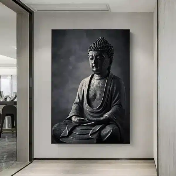 Tableau Bouddha - Affiche méditative - Déco murale relaxante - Déco d'intérieur feng shui - Déco zen - Cadeau paix