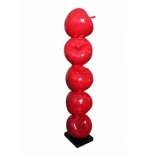 Grande Sculpture 5 Pommes rouges - Pommes décoratives - Objet décoratif Pommes nature - Décoration d'intérieur - Objet d'art en résine - Sculpture ornement - Déco fruitée - Maison feng shui - Cadeau déco