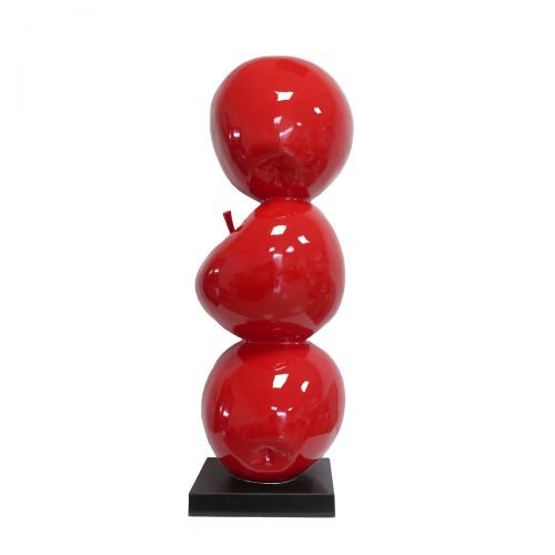 Sculpture 3 Pommes rouges - Pommes décoratives - Objet décoratif Pommes nature - Décoration d'intérieur - Objet d'art en résine - Sculpture ornement - Déco fruitée - Maison feng shui - Cadeau déco