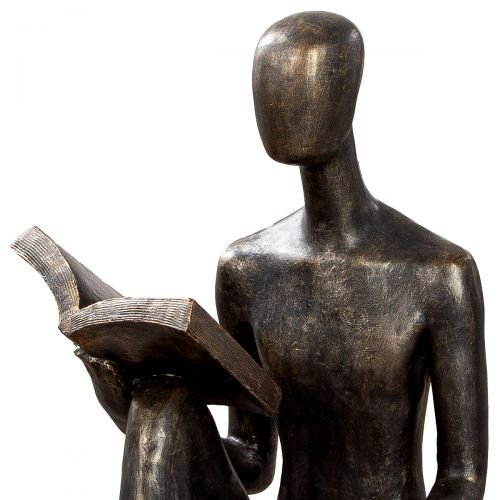 Homme et livre statue - Homme et livre décoratif - Objet décoratif Homme et lecture - Décoration d'intérieur Homme et livre - Objet d'art en résine - Sculpture ornement - Déco zen - Maison feng shui - Cadeau déco