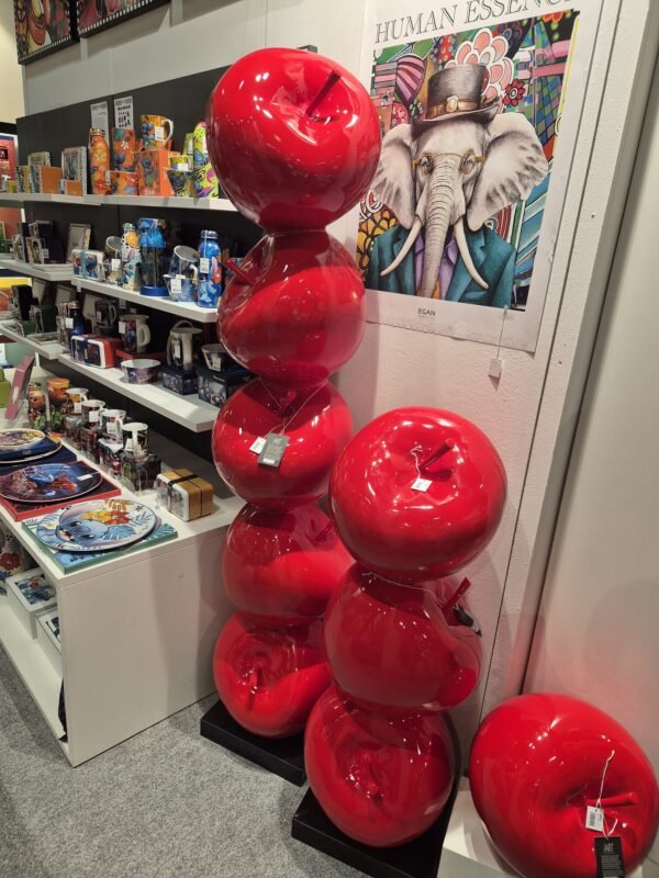 Sculpture pommes rouges déco empilées design rouge résine - Décoration de salon - Décoration d'intérieure - Sculpture ornement - Maison feng shui - Cadeau déco