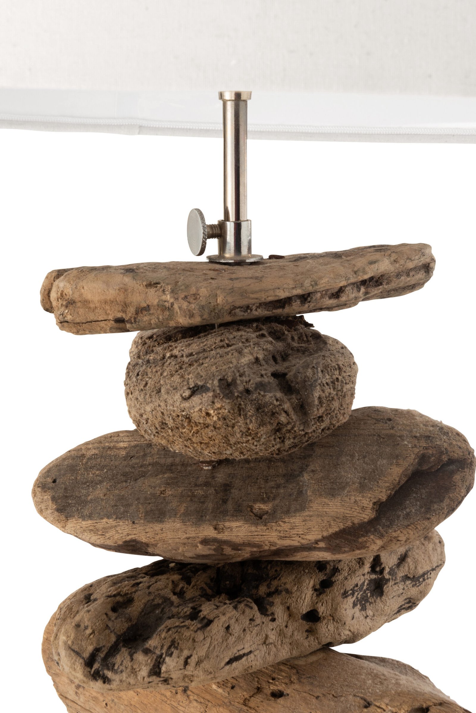 Lampe en bois flotté et abat jour blanc rond (4) Lampe en bois flotté et abat jour blanc rond Lampe pied bois naturel - déco nature zen - Lampe de salon design - Lampe Bois équilibre sculpture irrégulier - Lampe pied tronc arbre
