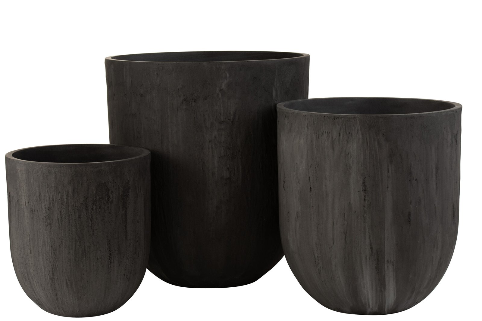 Set 3 Vases Ronds Ceramique Haut Noir Plantes déco intérieur (1) Set 3 Vases Hauts Ronds - Vase Céramique Noir - Plantes déco intérieur - Matière qualité - Déco nature Zen - Déco grandes plantes
