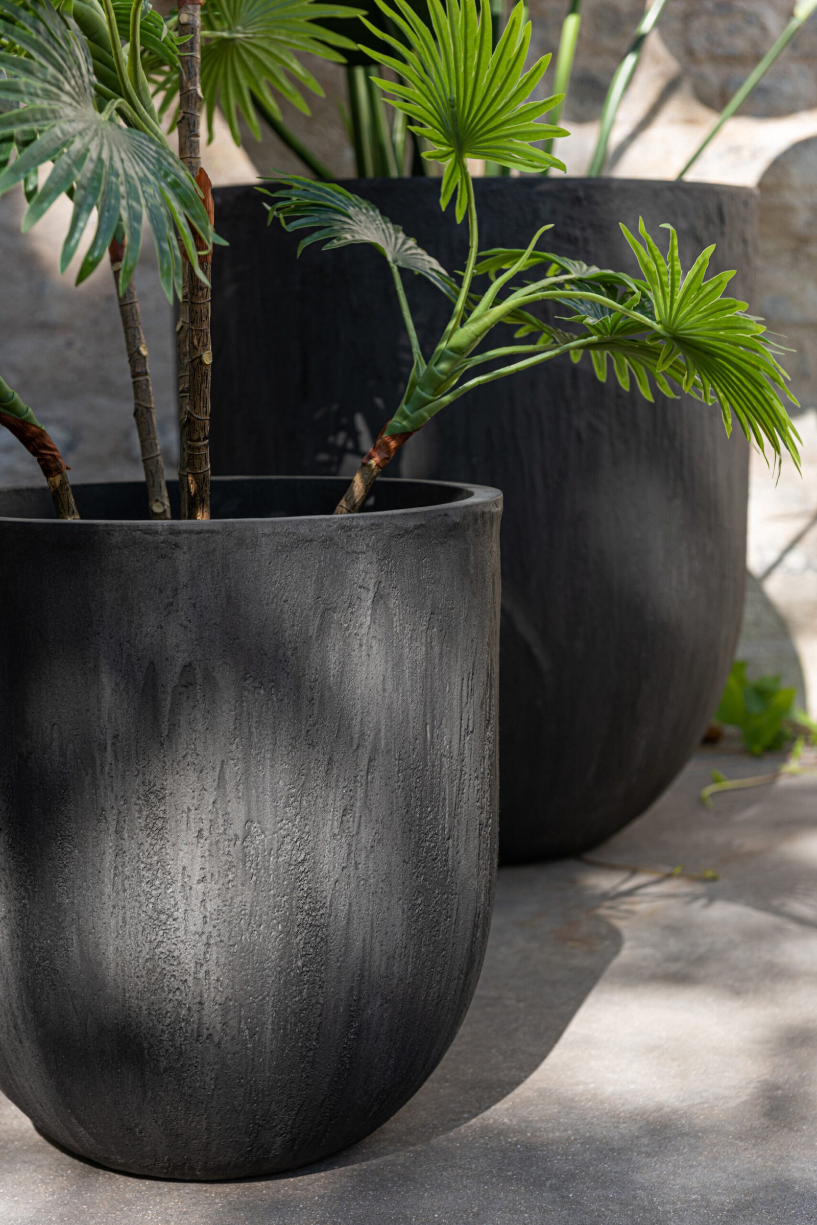 Set 3 Vases Ronds Ceramique Haut Noir Plantes déco intérieur (5) Set 3 Vases Hauts Ronds - Vase Céramique Noir - Plantes déco intérieur - Matière qualité - Déco nature Zen - Déco grandes plantes