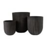 Set 3 Vases Ronds Ceramique Haut Noir Plantes déco intérieur qualité