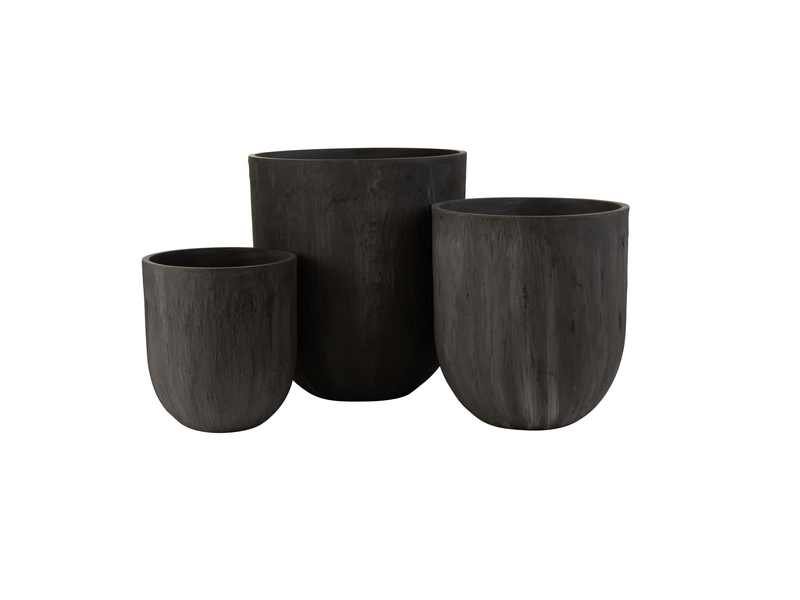 Set 3 Vases Ronds Ceramique Haut Noir Plantes déco intérieur qualité Set 3 Vases Hauts Ronds - Vase Céramique Noir - Plantes déco intérieur - Matière qualité - Déco nature Zen - Déco grandes plantes