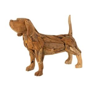 Chien Morceaux Teck Bois Naturel déco