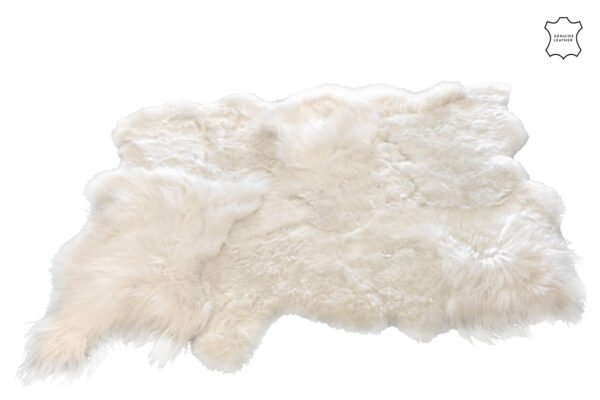 Grand Tapis Mouton Blanc Large doux fourrure - Tapis intérieur animal - Peau de mouton - Mouton véritable