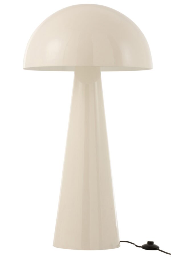 Lampe Champignon Métal Brillant Blanc Extra Large déco luminaire
