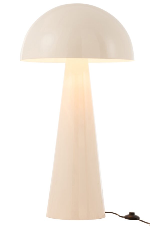 Lampe Champignon Metal Brillant Blanc Extra Large déco luminaire (2)