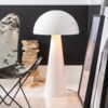 Lampe Champignon Metal Brillant Blanc Extra Large déco luminaire (4)
