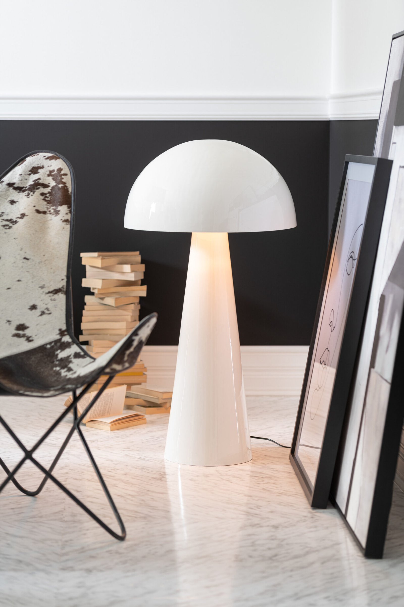 Lampe Champignon Metal Brillant Blanc Extra Large déco luminaire (4) Lampe Champignon Metal Brillant Blanc Extra Large déco luminaire (4)