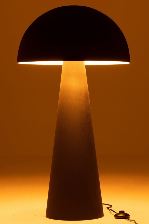 Lampe Champignon Metal Mat Noir Extra Large déco luminaire (3)