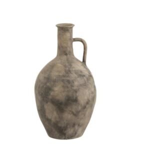 Vase déco Tacheté Anse Céramique Marron Gris - poterie salon déco - Déco Nature et généreuse
