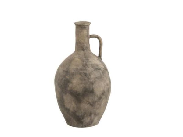 Vase déco Tacheté Anse Céramique Marron Gris - poterie salon déco - Déco Nature et généreuse