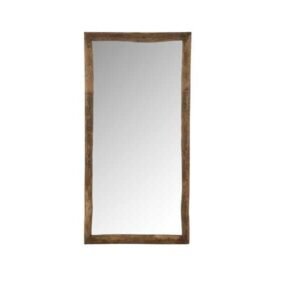 Miroir déco mural rectangle bois marron grand L