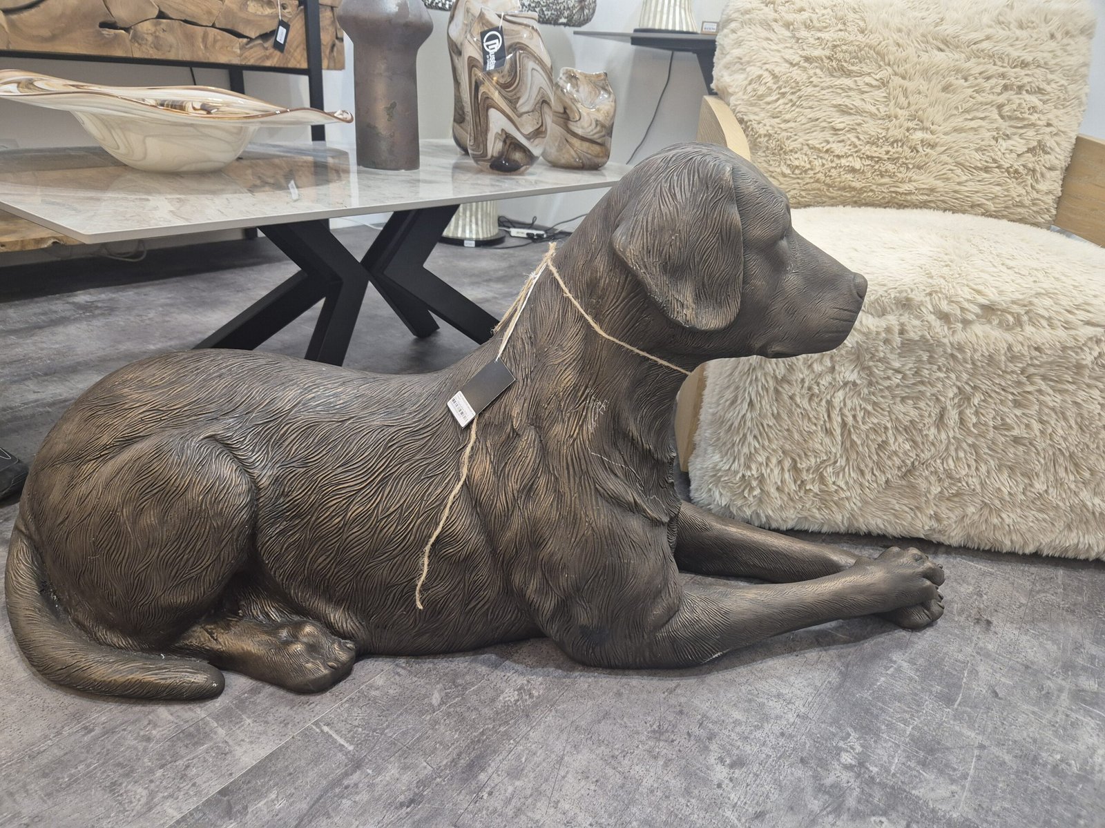 Labrador chien déco résine marron sculpture statue (1) Labrador chien déco résine marron sculpture statue (1)