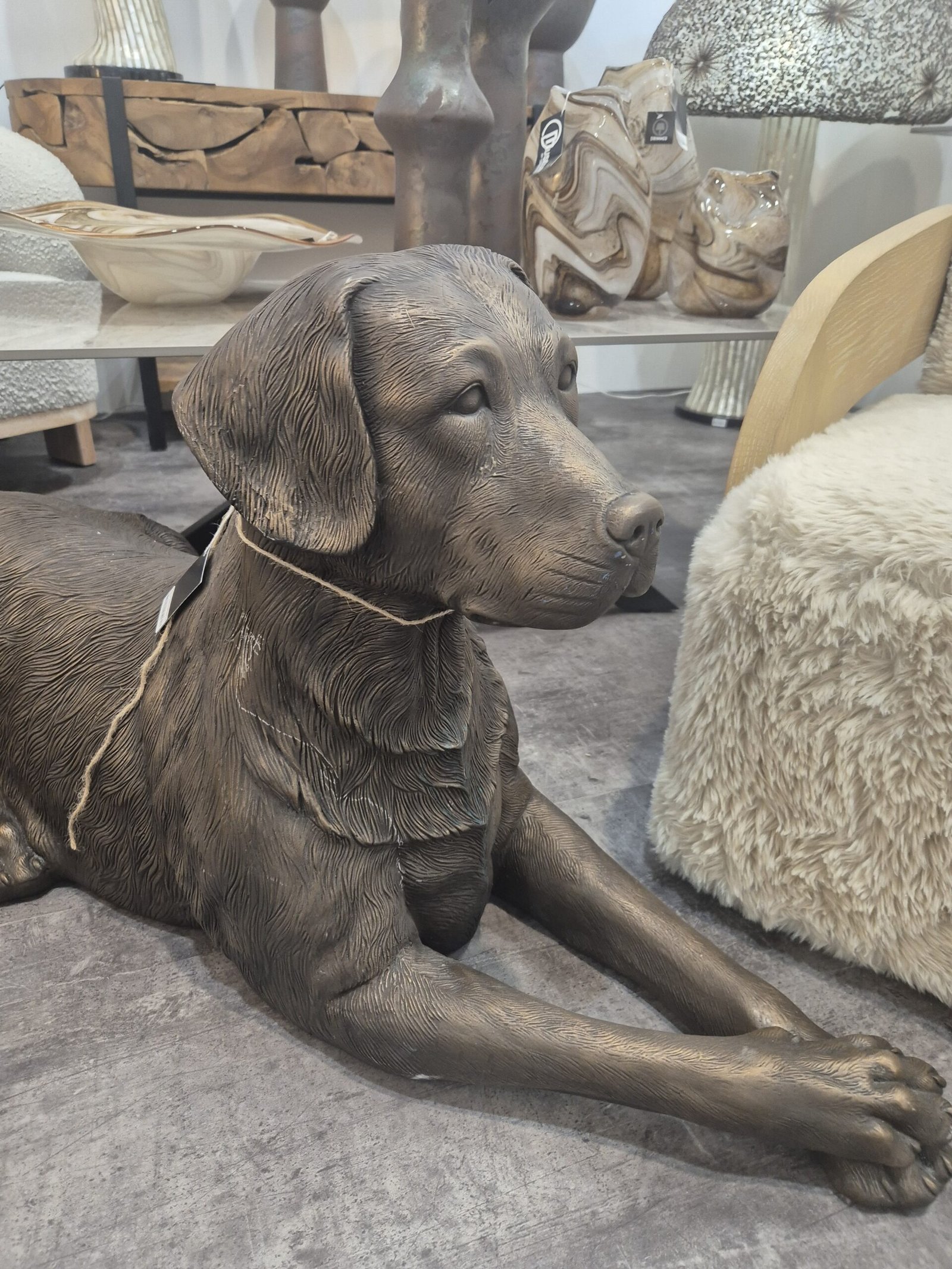 Labrador chien déco résine marron sculpture statue (2) Labrador chien déco résine marron sculpture statue (2)