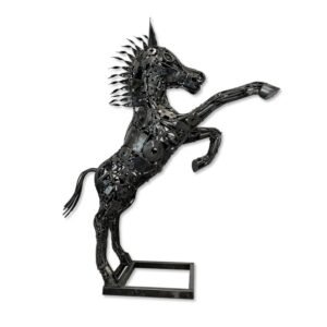 Sculpture métal Cheval déco design industrielle soudure oeuvre art engrenage vis - Décoration de salon - Décoration d'intérieure en Métal - Sculpture ornement - Maison feng shui - Cadeau déco