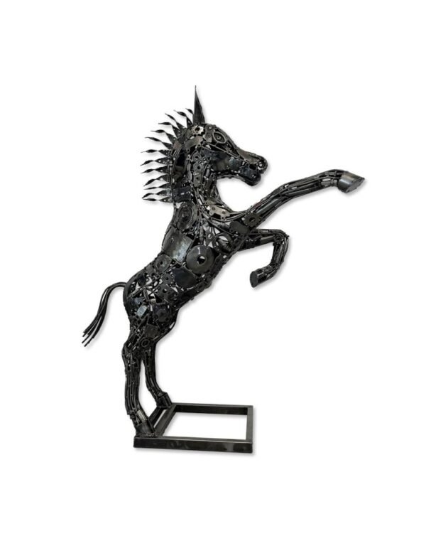 Sculpture métal Cheval déco design industrielle soudure oeuvre art engrenage vis - Décoration de salon - Décoration d'intérieure en Métal - Sculpture ornement - Maison feng shui - Cadeau déco
