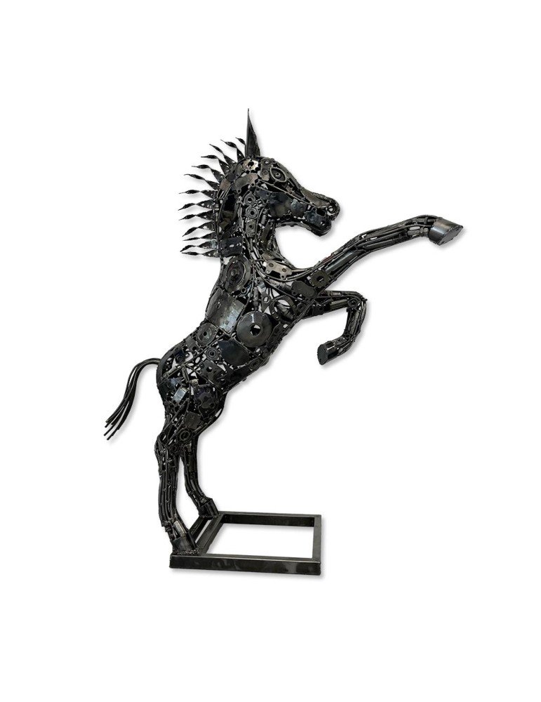 Sculpture métal Cheval déco design industrielle soudure oeuvre art engrenage vis (1) Sculpture métal Cheval déco design industrielle soudure oeuvre art engrenage vis - Décoration de salon - Décoration d'intérieure en Métal - Sculpture ornement - Maison feng shui - Cadeau déco