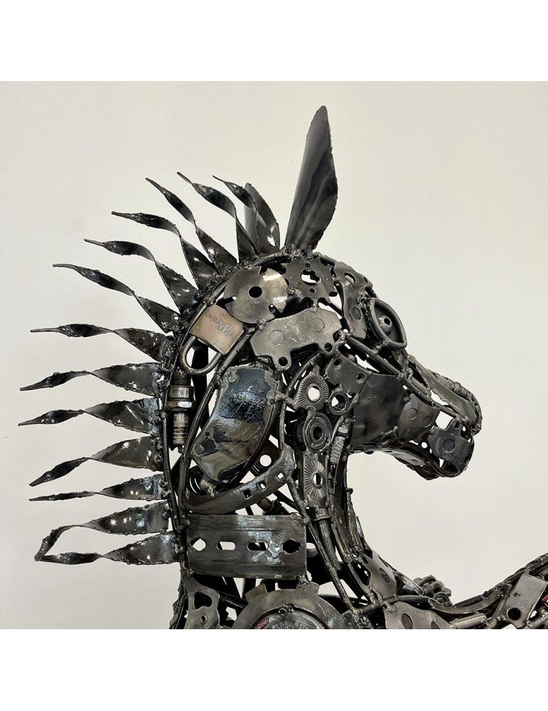 Sculpture métal Cheval déco design industrielle soudure oeuvre art engrenage vis (2) Sculpture métal Cheval déco design industrielle soudure oeuvre art engrenage vis (2)
