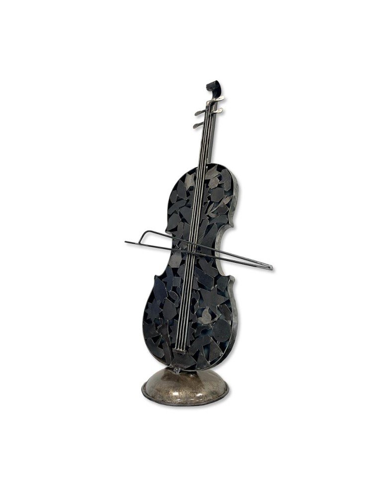 Sculpture métal Violon déco design industriel abstrait (2) Sculpture métal Violon déco design industriel abstrait - Oeuvre d'art déco - Décoration de salon - Décoration d'intérieure en Métal - Sculpture ornement - Maison feng shui - Cadeau déco