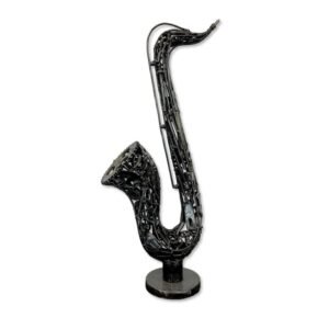Sculpture métal saxophone déco alu design musique soudure - Oeuvre d'art déco - Décoration de salon - Décoration d'intérieure en Métal - Sculpture ornement - Maison feng shui - Cadeau déco