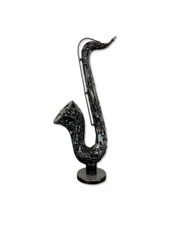 Sculpture métal saxophone déco alu design musique soudure - Oeuvre d'art déco - Décoration de salon - Décoration d'intérieure en Métal - Sculpture ornement - Maison feng shui - Cadeau déco