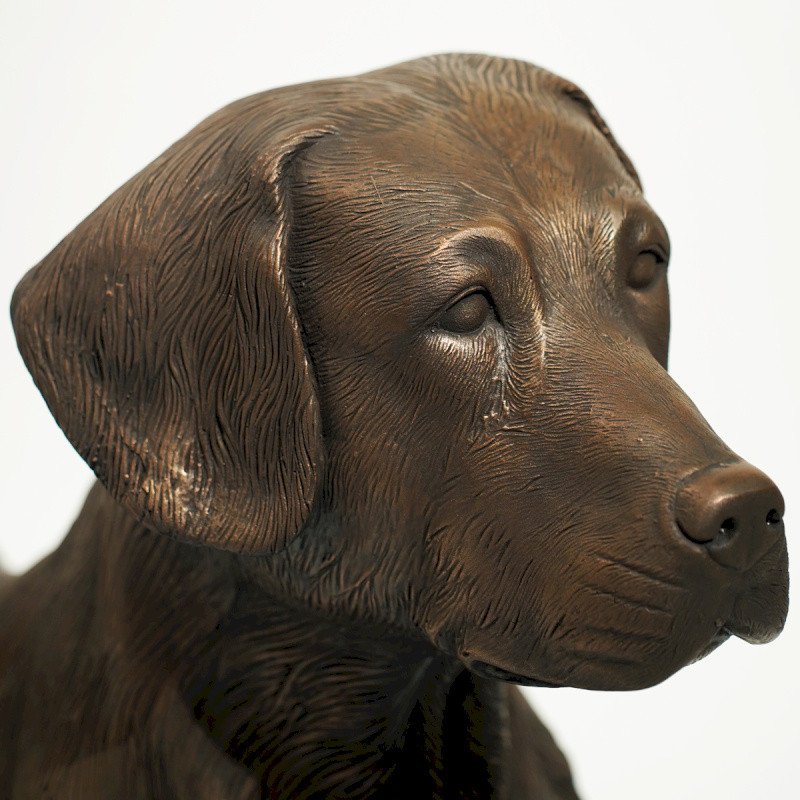 Sculpture statue chien labrador couché marron en céramique déco (2) Sculpture statue chien labrador couché marron en céramique déco (2)