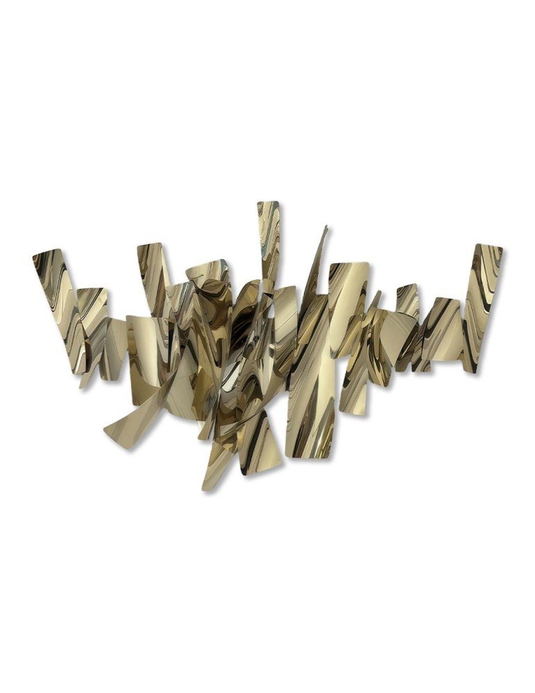 Tableau sculpture inox rectangle métal doré mouvement déco murale design (4) Tableau sculpture inox rectangle métal doré mouvement déco murale design - Oeuvre d'art déco - Décoration de salon - Décoration d'intérieure en Métal - Sculpture ornement - Maison feng shui - Cadeau déco