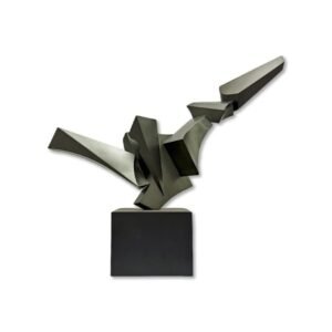 sculpture en inox flèche 3D design noir déco - Validée socle marbre - Oeuvre d'art déco - Décoration de salon - Décoration d'intérieure en Métal - Sculpture ornement - Maison feng shui - Cadeau déco