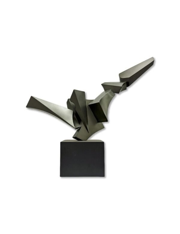 sculpture en inox flèche 3D design noir déco - Validée socle marbre - Oeuvre d'art déco - Décoration de salon - Décoration d'intérieure en Métal - Sculpture ornement - Maison feng shui - Cadeau déco