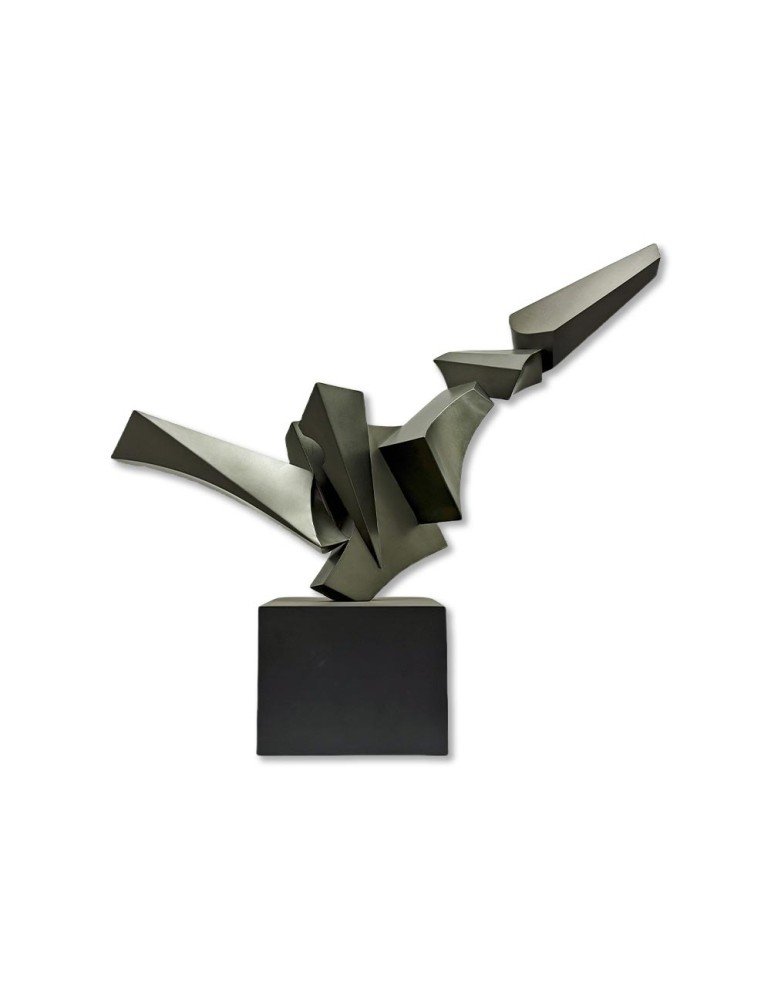 sculpture en inox flèche 3D design noir déco sculpture en inox flèche 3D design noir déco - Validée socle marbre - Oeuvre d'art déco - Décoration de salon - Décoration d'intérieure en Métal - Sculpture ornement - Maison feng shui - Cadeau déco