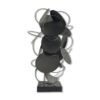 sculpture en inox noir cercle sculpture Disques en inox noir sur socle, décoration - Oeuvre d'art déco - Décoration de salon - Décoration d'intérieure en Métal - Sculpture ornement - Maison feng shui - Cadeau déco