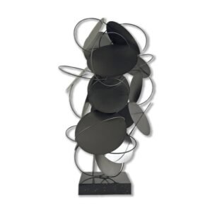sculpture Disques en inox noir sur socle, décoration - Oeuvre d'art déco - Décoration de salon - Décoration d'intérieure en Métal - Sculpture ornement - Maison feng shui - Cadeau déco