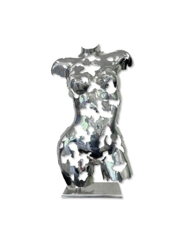 Sculpture metal aluminium buste femme nue - Déco industrielle - Décoration de salon - Décoration d'intérieure en métal - Sculpture ornement - Déco bien-être - Maison feng shui - Cadeau déco