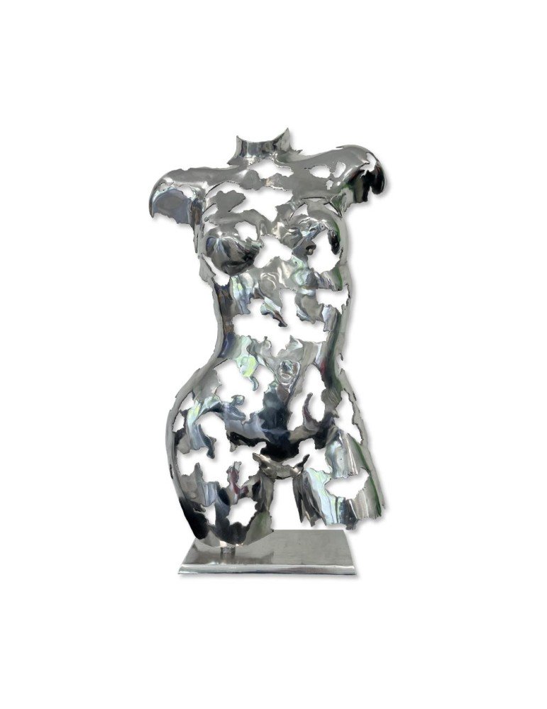 sculpture metal inox buste femme aluminium déco industrielle (1) Sculpture metal aluminium buste femme nue - Déco industrielle - Décoration de salon - Décoration d'intérieure en métal - Sculpture ornement - Déco bien-être - Maison feng shui - Cadeau déco