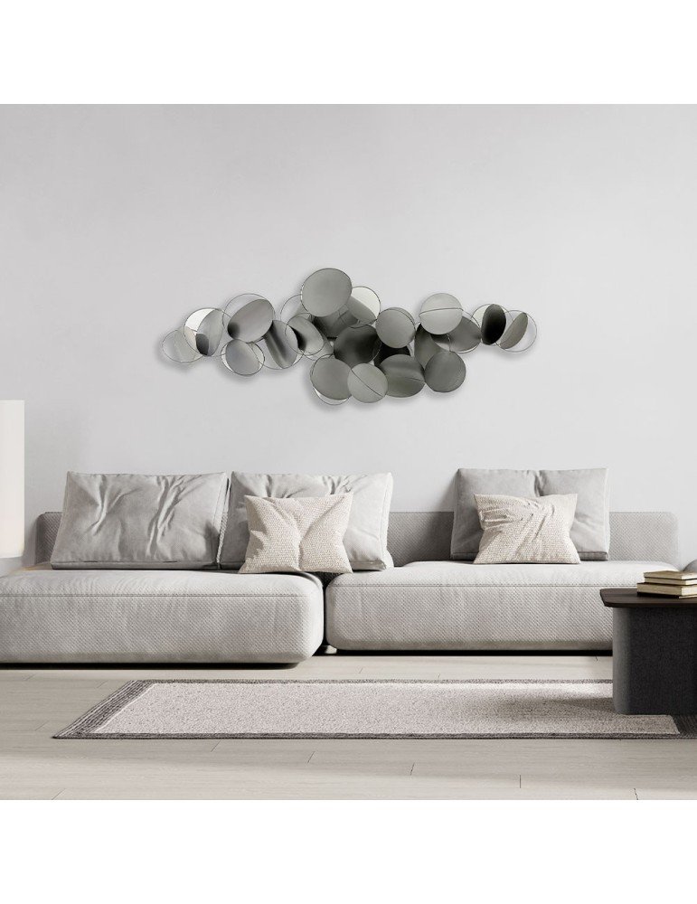 sculpture tableau en inox disques design noir mural art déco (1) sculpture tableau en inox disques design noir mural art déco (1)