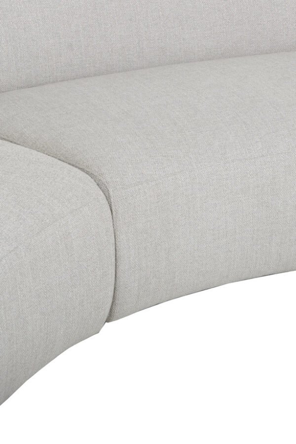 Canapé arc de cercle oval tissu beige (5)