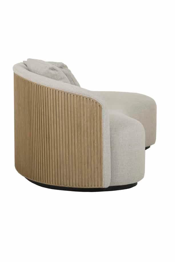 Canapé méridienne zen bois chêne au dos déco gris tissu (2) Canapé méridienne zen bois chêne au dos déco gris tissu (2)