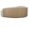 Canapé méridienne zen bois chêne au dos déco gris tissu (3) Canapé méridienne zen bois chêne au dos déco gris tissu (3)