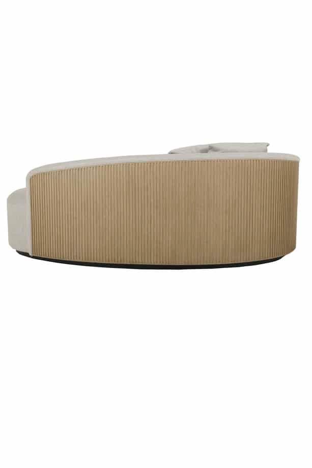 Canapé méridienne zen bois chêne au dos déco gris tissu (3) Canapé méridienne zen bois chêne au dos déco gris tissu (3)
