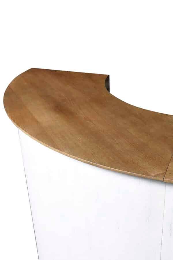 Comptoir blanc et en bois chêne magasin boutique ou intérieur maison déco zen (4)